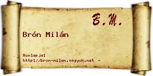 Brón Milán névjegykártya